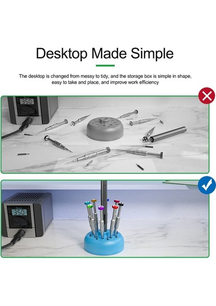 Relıfe RL-078 360° Dönen Tornavida Tutucu 17 Delik Plastik Saklama Kutusu Cep Telefonu Tamir Araçları Için (Yurt Dışından) fiyatları