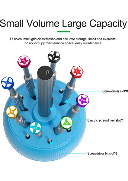 Relıfe RL-078 360° Dönen Tornavida Tutucu 17 Delik Plastik Saklama Kutusu Cep Telefonu Tamir Araçları Için (Yurt Dışından) modelleri