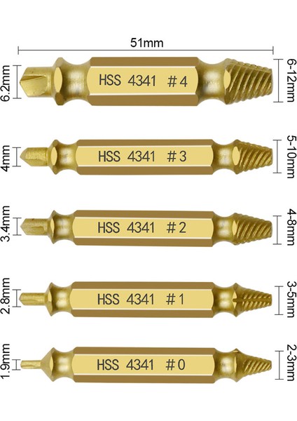 [ayak Izi] 5 Adet Hasarlı Vida Çıkarıcı Matkap Ucu Çift Taraflı Matkap Kırık Vida Cıvata Sökücü Çıkarıcı Alet Takımı Kolayca Saklama Kutusuyla Çıkarın (Yurt Dışından) fiyatları