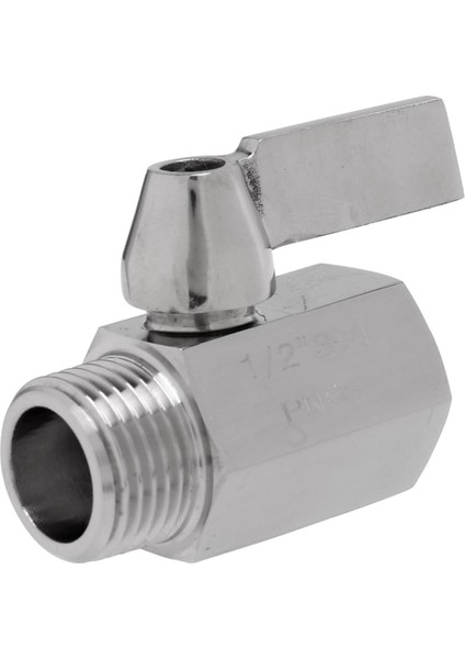 304 Paslanmaz Çelik Mini Küresel Vana (1/2 Inç Dişi x Erkek) Npt Dişli, Su Akış Regülatörü Kafa Kontrol Vanası (Yurt Dışından)