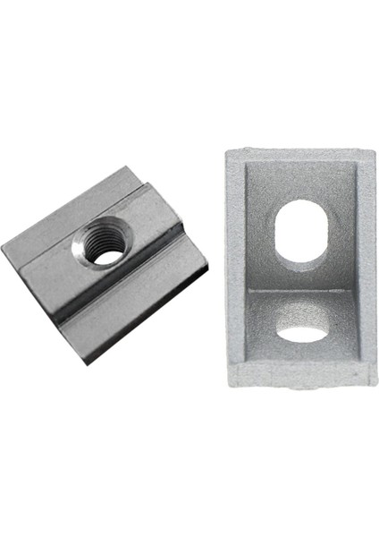 50 Adet M5 T Sürgülü Somun Çinko Kaplama Karbon Çelik T Sürgülü Somun ve 20 Adet Köşe Montaj Köşe Bağlantı Braketi (Yurt Dışından)