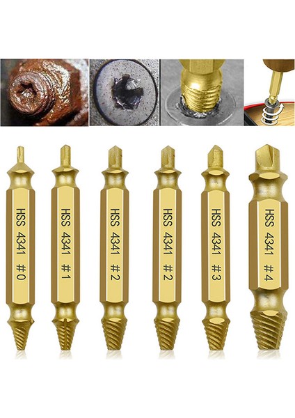 6 Adet Hasarlı Vida Çıkarıcı Matkap Ucu Seti Kırık Vida Cıvata Sökücü Podazz Çıkarın (Yurt Dışından) modelleri