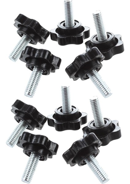 10 Adet M6 x 15MM Erkek Konu 25MM Hex Şekilli Kafa Sıkma Topuzu Siyah (Yurt Dışından)