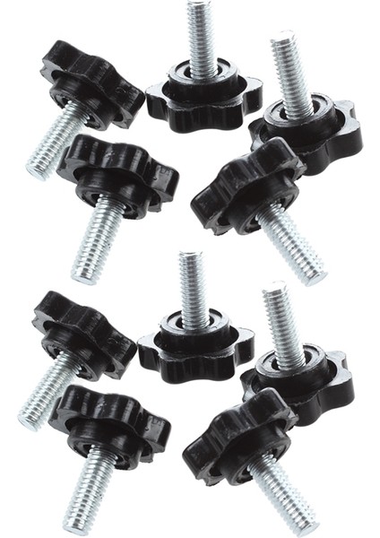10 Adet M6 x 15MM Erkek Konu 25MM Hex Şekilli Kafa Sıkma Topuzu Siyah (Yurt Dışından)