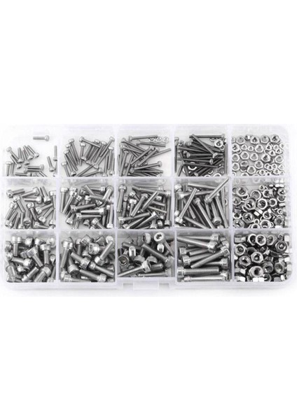 480 Adet M2 M3 M4 Altıgen Soket Vida Seti Paslanmaz Çelik Altıgen Soket Kapağı Başlı Somun Onarım Aracı (Yurt Dışından)