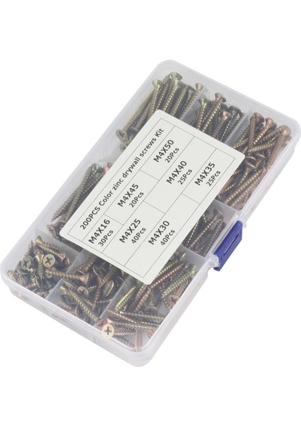 200 Adet Renkli Çinko Sert M4 Çapraz Kafa Kendinden Vurarak Ayar Vidası (Yurt Dışından) fırsatları