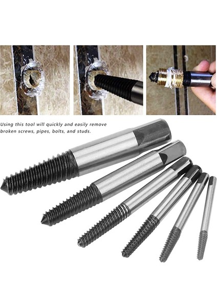 【ayak Izi】 6 Adet Vida Çıkarıcı Merkezi Matkap Uçları Kılavuz Seti Kırık Hasarlı Cıvata Sökücü Sökme Hızı Kolay Set (Yurt Dışından) fırsatları