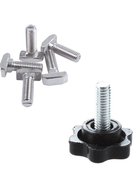 Bradoo-5 Adet Erkek Konu 25MM Altıgen Şekilli Kafa Sıkma Topuzu ile 5 Adet M8 Konu T-Yuvası Drop-In Saplama Sürgülü Vidalı Cıvata (Yurt Dışından) modelleri