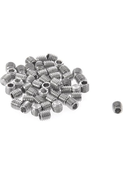 50 Adet M3X3MM Paslanmaz Çelik Altıgen Soket Seti Kapak Noktası Grub Vidaları Gümüş (Yurt Dışından)