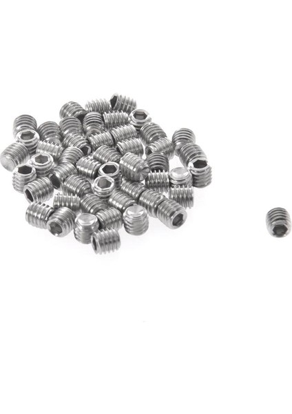 50 Adet M3X3MM Paslanmaz Çelik Altıgen Soket Seti Kapak Noktası Grub Vidaları Gümüş (Yurt Dışından) fiyatları