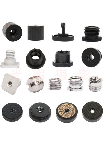 Dönüştürme Vidalarıyla Kamera Tripodu Fotoğrafçılığı Ingiliz ve Amerikan Standardı 1/4-20 Dönüşlü 3/8 Somun Kapağı Metrik M6M8 (Yurt Dışından) modelleri