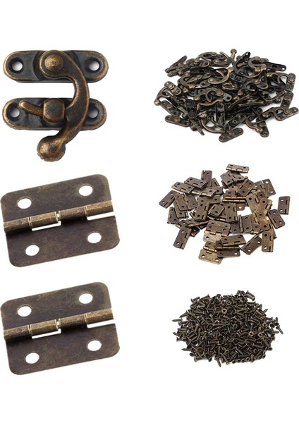 Küçük Kutu Menteşeler Bronz Sağ Mandal Kanca Çile Menteşeler ve Vidalar ile (Yurt Dışından) indirimleri