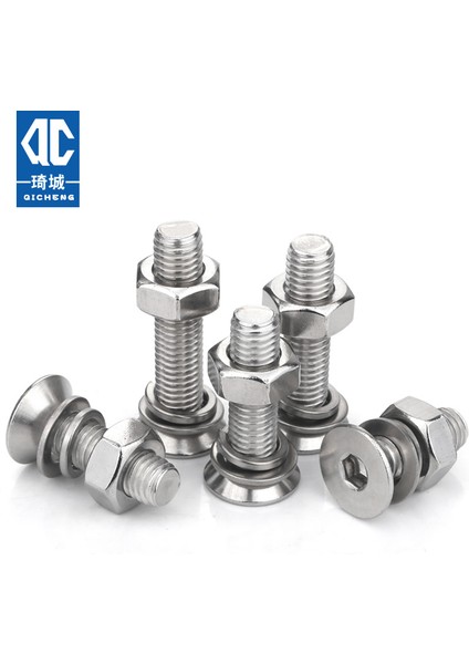 304 Paslanmaz Çelik Havşa Başlı Iç Altıgen Vida Somunu Seti Düz Başlı Cıvata Düz Elastik Conta Kombinasyonu M3M4M5M6M8 (Yurt Dışından) fırsatları