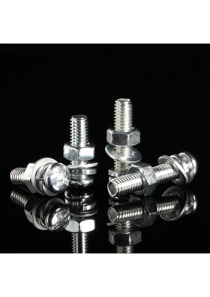 Galvanizli Çapraz Tava Başlı Vida Somunu Düz Yaylı Rondela Seti Dört Kombinasyonlu Vidalı Cıvata GB818M2M3M4M5M6M8 (Yurt Dışından) fiyatları