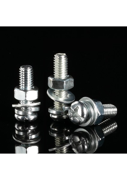 Galvanizli Çapraz Tava Başlı Vida Somunu Düz Yaylı Rondela Seti Dört Kombinasyonlu Vidalı Cıvata GB818M2M3M4M5M6M8 (Yurt Dışından) modelleri