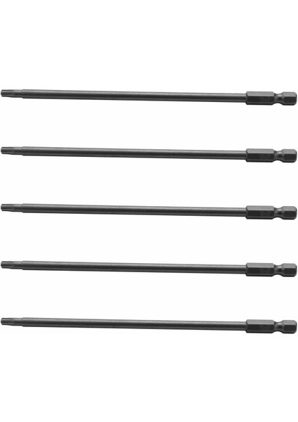 5x 1/4-Inç Shank T20 Manyetik Torx Güvenlik Tornavida Ucu 150MM Uzun (Yurt Dışından)