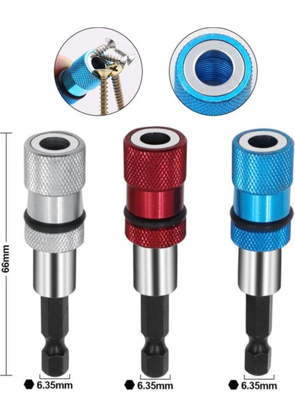 60MM Hex Shank Tutucu Hex Shank Manyetik Alçıpan Vida Bit Tutucu Matkap Vida Aracı 1/4 (Yurt Dışından)