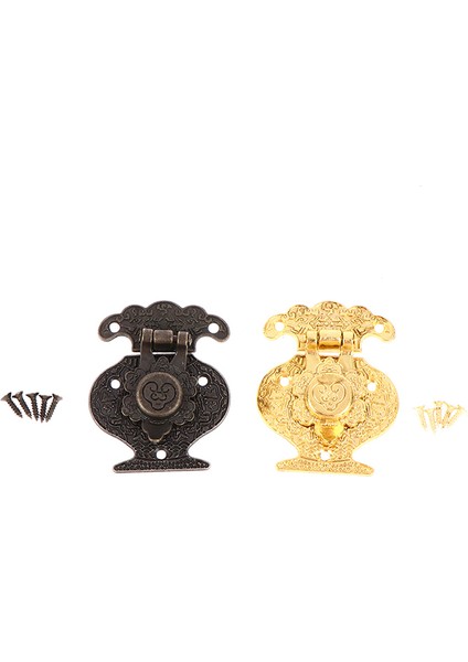 Antik Bronz Çile Mandalı Takı Ahşap Kutu Mini Dolap Toka Kilidi Dekoratif (Yurt Dışından)