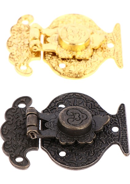 Antik Bronz Çile Mandalı Takı Ahşap Kutu Mini Dolap Toka Kilidi Dekoratif (Yurt Dışından)