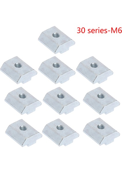 10 Adet T Sürgülü Çekiç Somun Blok Kare Somun M4/m5/m6 Somun 20/30/40/45 Serisi (Yurt Dışından)