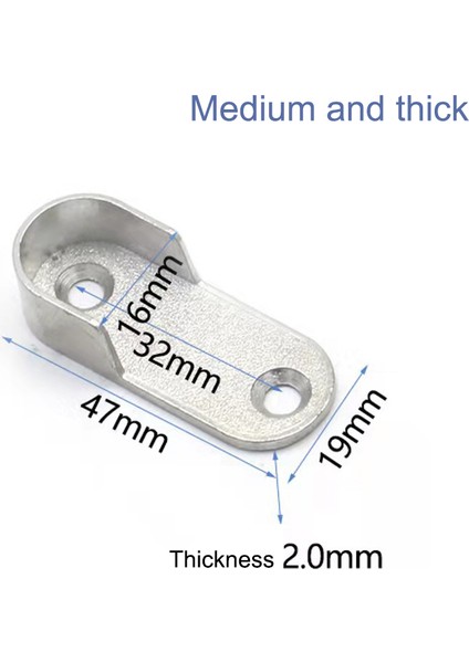 10 Adet Gardırop Elbise Tüpü Desteği Dolap Çubuk Kutup Ucu Braketi Dolap Elbise Askısı Braketi Sabitleme Aksesuarları Kalınlaşma Alaşım Tutucu (Yurt Dışından)