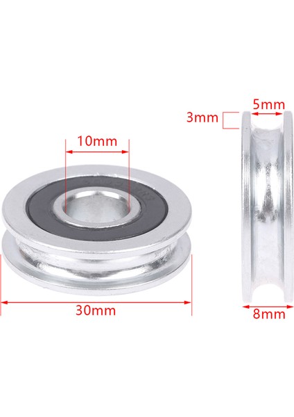 10*30*8mm U-Oluklu Rulman Kasnağı Yivli Standart Dışı Içbükey Tekerlek Kılavuz Tekerlek 5mm Çaplı Tel Papa/parça Eatop (Yurt Dışından) fırsatları