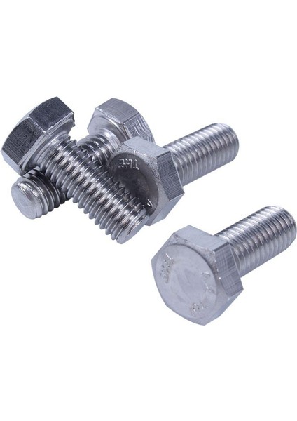 Paslanmaz Çelik Altıgen Başlı Tam Dişli Ayar Vidaları, M8*20MM 4 Adet (Yurt Dışından)