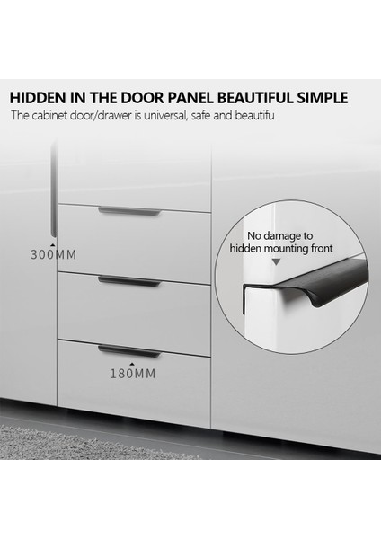 1 Adet Altın Siyah Gizli Dolap Çeker Alüminyum Alaşımlı Mutfak Dolabı Kolları Çekmece Kolları Mobilya Kolu Yatak Odası Donanım (Yurt Dışından) fırsatları