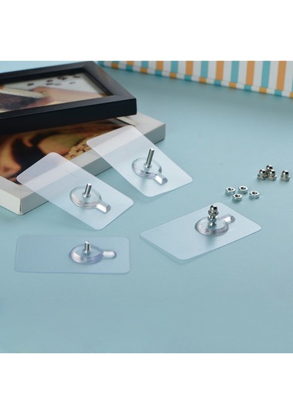 Akrilik Delmesiz Kendinden Yapışkanlı Güçlü Etiket Banyo Asma Kancası Için Özellikler: 5 * 8cm Yama Boyutu: 6mm Uzun Vida Çubuğu (Yurt Dışından) indirimleri