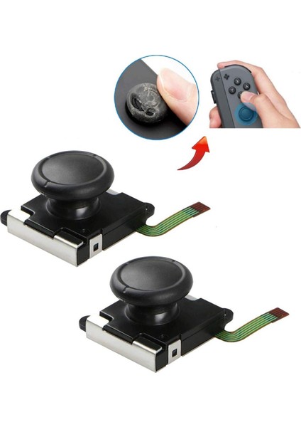 2-Pack 3D Analog Joystick Joycon Analog Çubuk Anahtarı Joystick Yedek Joy Con Denetleyici Başparmak Çubuğu Değiştirin (2'li Paket) (Yurt Dışından)
