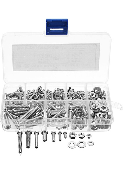 Araç Gereçleri Suleve? Mxsp4 M3/m4/m5 Paslanmaz Çelik Phillips Yuvarlak Başlı Vidalar Somunlar Pullar Çeşitler Kiti (Yurt Dışından)