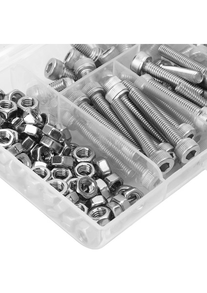 Altıgen Soket Vidalar Somun Seti, 304 Paslanmaz Çelik Soket Kapak Vidası Somun Seti Ev Aletleri Için 150 Adet (Yurt Dışından)