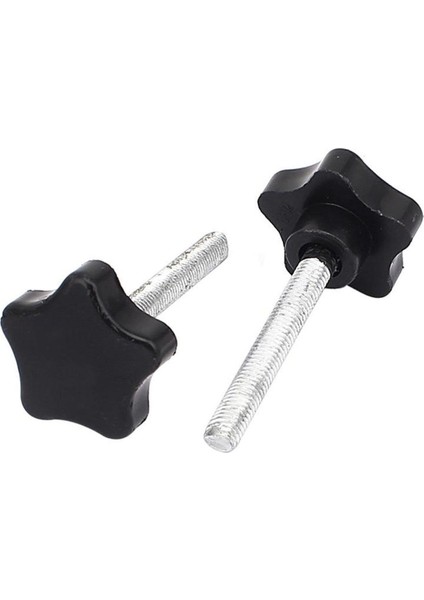 Adet M8 x 60MM Erkek Konu Plastik Vidalı Düğme Kelepçe Kafası Yıldız Siyah Saplı (Yurt Dışından)