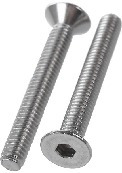 Paslanmaz Çelik Altıgen Anahtar Cıvataları-2 x Paket Paslanmaz Çelik Havşalı Vidalar Altıgen Anahtar Cıvataları-Gümüş (Yurt Dışından)