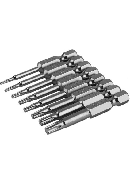 8 Adet Manyetik Torx Tornavida Uçları Seti Elektrikli Tornavida 50MM Uzunluk Gümüş (Yurt Dışından)
