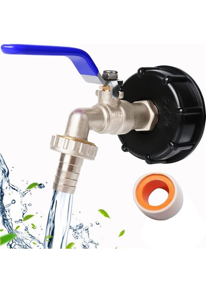 3/4 Inç Pirinç Ibc Tankı Musluk Ibc Tankı Adaptör Vanası Ibc Musluk Pirinçten Yapılmış S60 x 6 Su Deposu Ibc Adaptörü (Yurt Dışından)