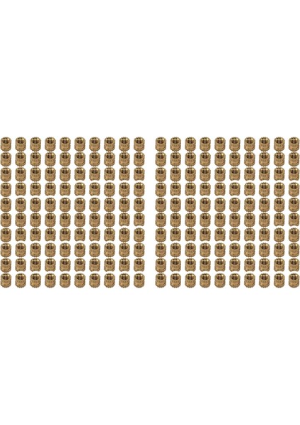 M2 x 3mm Pirinç Silindir Tırtıllı Dişli Yuvarlak Eklemeli Gömülü Somunlar 200 Adet (Yurt Dışından)