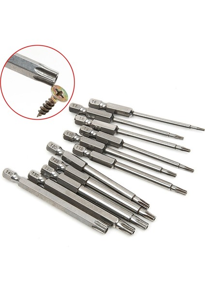 11 Adet 75MM Manyetik S2 Çelik Tornavida Uçları Hex Torx Kafa T6/T7/T8/T9/T10/T15/T20/T25/T27/T30/T40 (Yurt Dışından) indirimleri