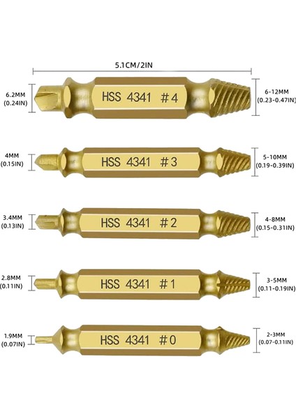 6pcs Hasarlı Vida Çıkarma Kiti, Kolayca ve Hızlıca Sökmek Için Yaygın Kırık Alet Boyutları (Yurt Dışından) modelleri
