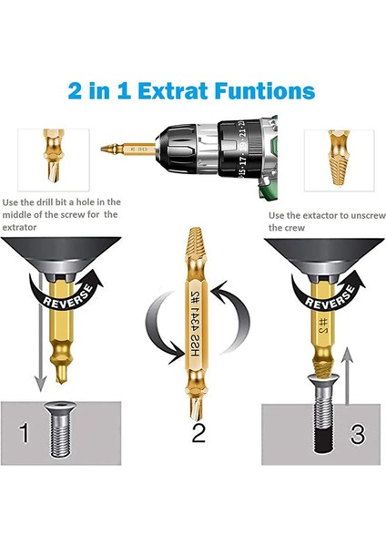 6pcs Hasarlı Vida Çıkarma Kiti, Kolayca ve Hızlıca Sökmek Için Yaygın Kırık Alet Boyutları (Yurt Dışından) fırsatları