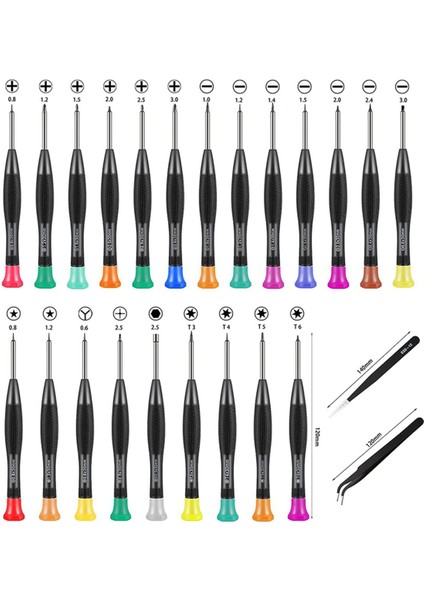 24 Adet Hassas Manyetik Tornavida Seti Düz Kafalı/yıldız Tornavidalar Gözlük Telefonu Saat Bilgisayarı Tamiri Için (Yurt Dışından)