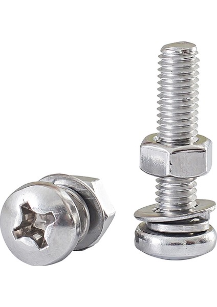 M2.5M3M4M5M6M8M10MM04 Paslanmaz Çelik Yuvarlak Başlı Vida Somunu Kombinasyon Seti Cıvata Çapraz Vida (Yurt Dışından) modelleri