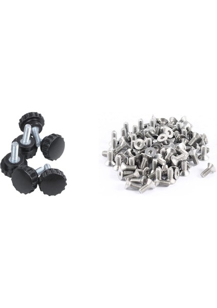 6 Adet M4X10 Dişli Tırtıllı Kelebek Vida ile 100 Adet 304HC Paslanmaz Çelik Altıgen Havşa Düz Cıvata Vidalar M2X5MM (Yurt Dışından)