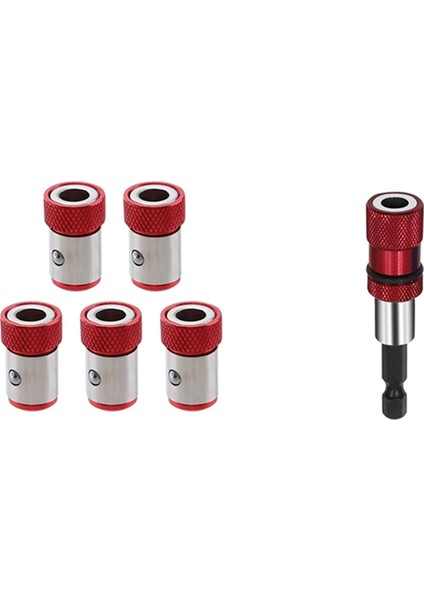 1 Adet 1/4 Hex Shank Elektrikli Matkap Manyetik Tornavida Bit Tutucu Aracı ve 5 Adet Manyetik Halka Vida Tutucu Tutucu (Yurt Dışından)