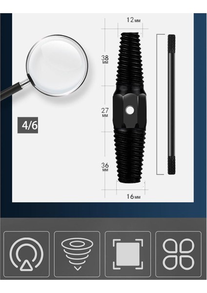 Vida Çıkarıcı Seti-1 x Çıkarıcı (101 Mm/3,97 Inç) 1 x Siyah Çubuk (103 Mm/4 Inç)-Siyah (Yurt Dışından)