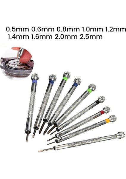 0.5-2.5mm Çelik Hassas Tornavida Seti Saat Onarım Aracı Seti 9 Adet Saat Tamiri Için (Yurt Dışından)