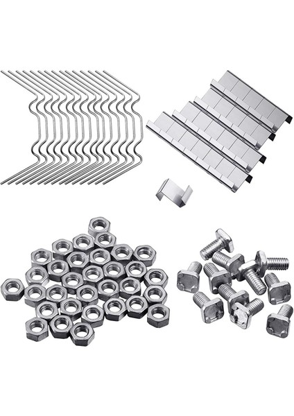 200 Adet Sera Tamir Takımı, Cam W Tel Klip, Z Örtüşme Klipsi, Alüminyum Sera Için Alüminyum Somun ve Cıvata Dahil (Yurt Dışından)