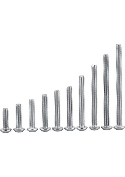 10 Tip M3 Düğme Ad x Soket Paslanmaz Çelik SS304 Hine Vida Cıvata Bağlantı Elemanı 100 Adet/torba (Yurt Dışından)