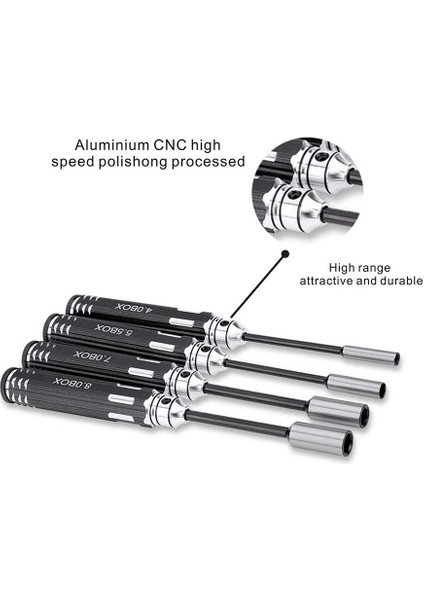 Altıgen Sürücü Kolu-4 Adet x Altıgen Soket Tornavidalar Anahtar-Siyah (Yurt Dışından) fırsatları