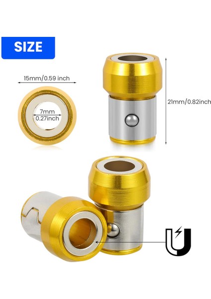 Manyetik Halka Alaşımlı Elektrikli Manyetik Halka Tornavida Uçları Korozyon Önleyici Güçlü Magnetizer Matkap Ucu Manyetik Halka (Yurt Dışından)